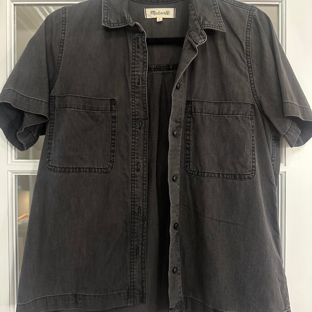Madewell Grey Button Down, size S
